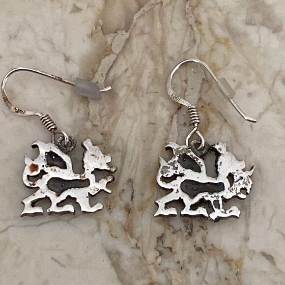 925 Sterling Silver Dragon Drop Earrings - Picture 4 of 6